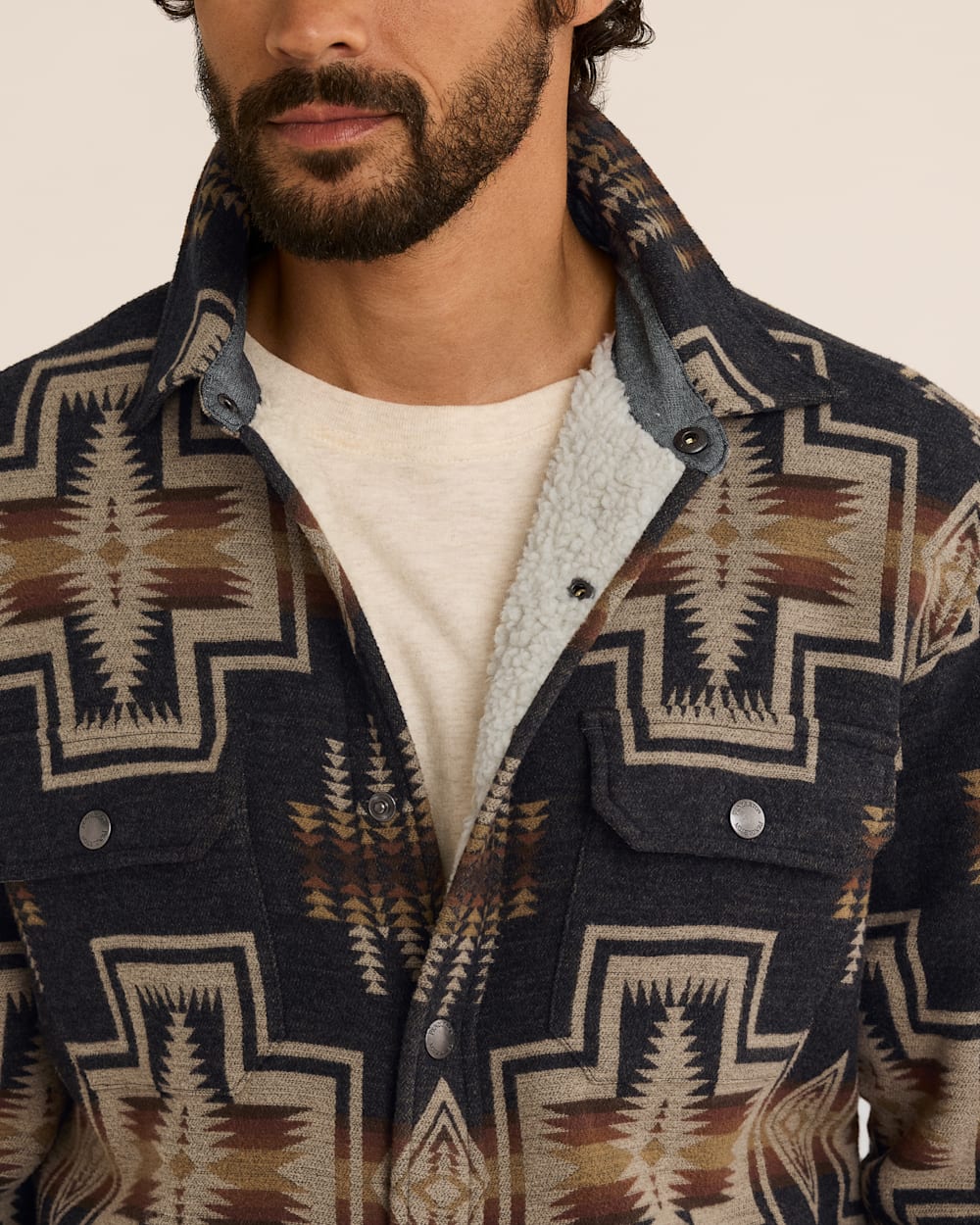 MEN'S WYETH FALLS COTTON CHAMOIS SHERPA-LINED SHIRT JACKET - MST GoodsPendleton