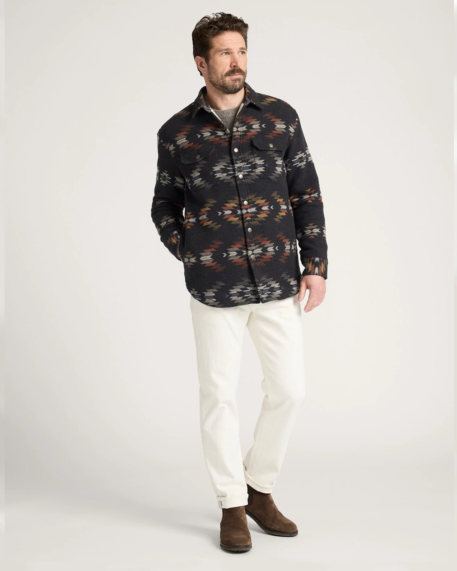 MEN'S WYETH FALLS COTTON CHAMOIS SHERPA-LINED SHIRT JACKET - MST GoodsPendleton