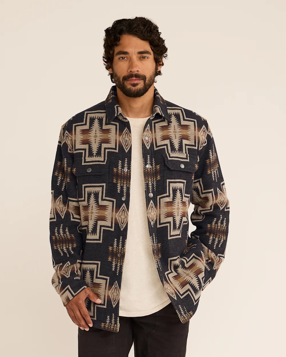 MEN'S WYETH FALLS COTTON CHAMOIS SHERPA-LINED SHIRT JACKET - MST GoodsPendleton