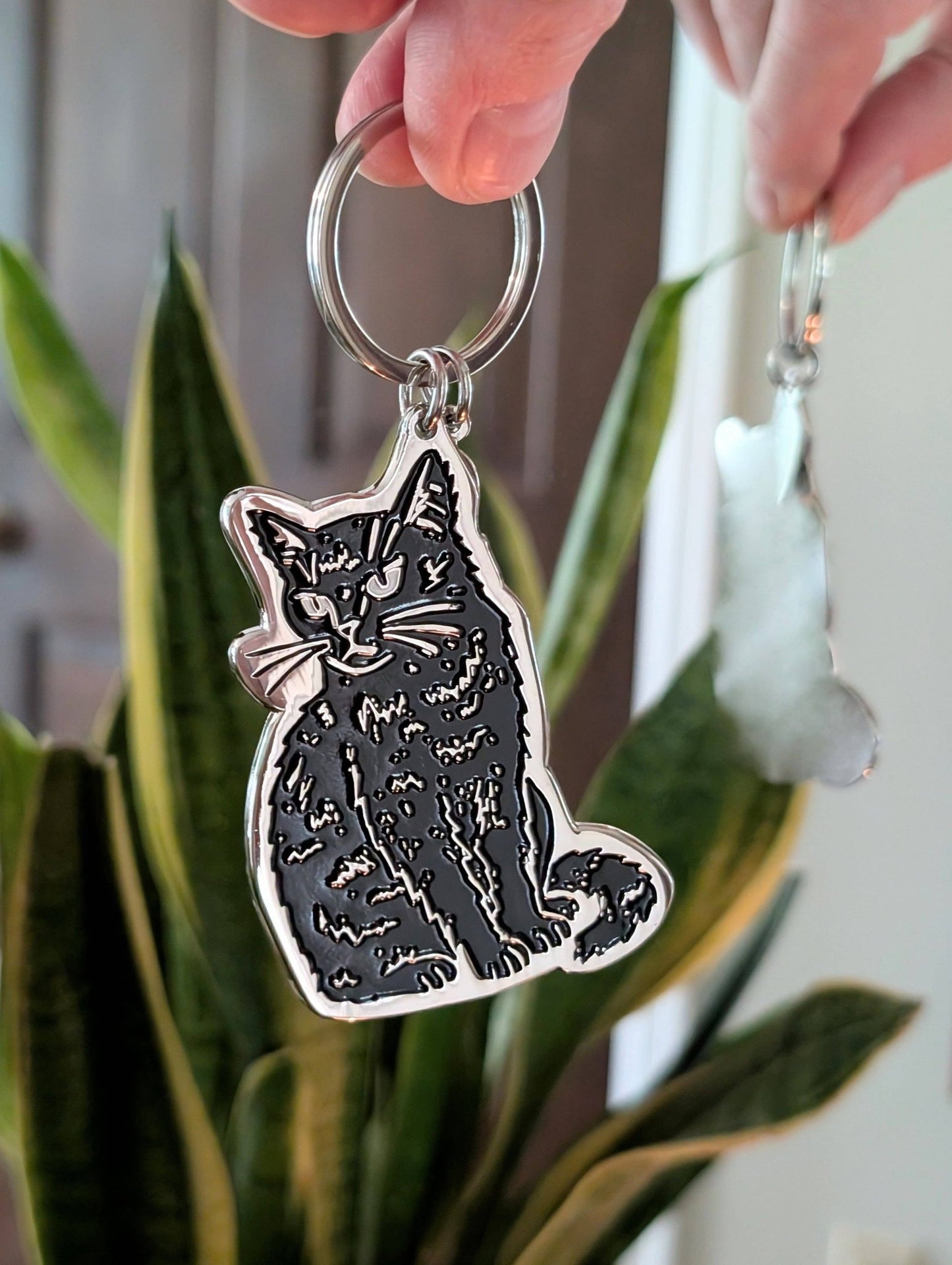 Metal enamel keychain / purse charm | black cat - MST Goodsilikesara | art + goods