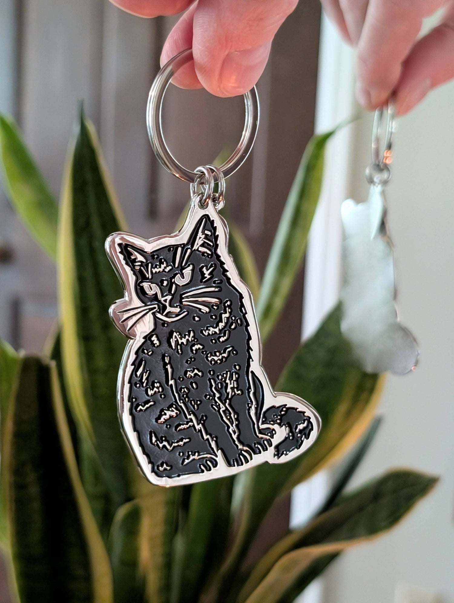 Metal enamel keychain / purse charm | black cat - MST Goodsilikesara | art + goods