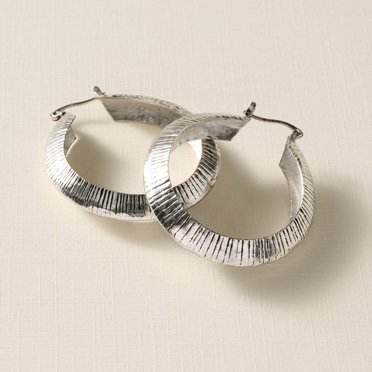 Mira Etched Hoop Earrings - MST GoodsTen Thousand Villages