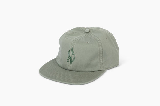 Green cap with a cactus design on a white background