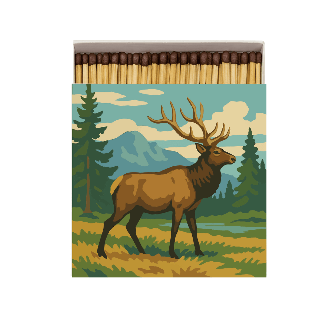 Mountain Lake & Elk Matchbox - Paint-By-Number Collection - MST GoodsGood & Well Supply Co.