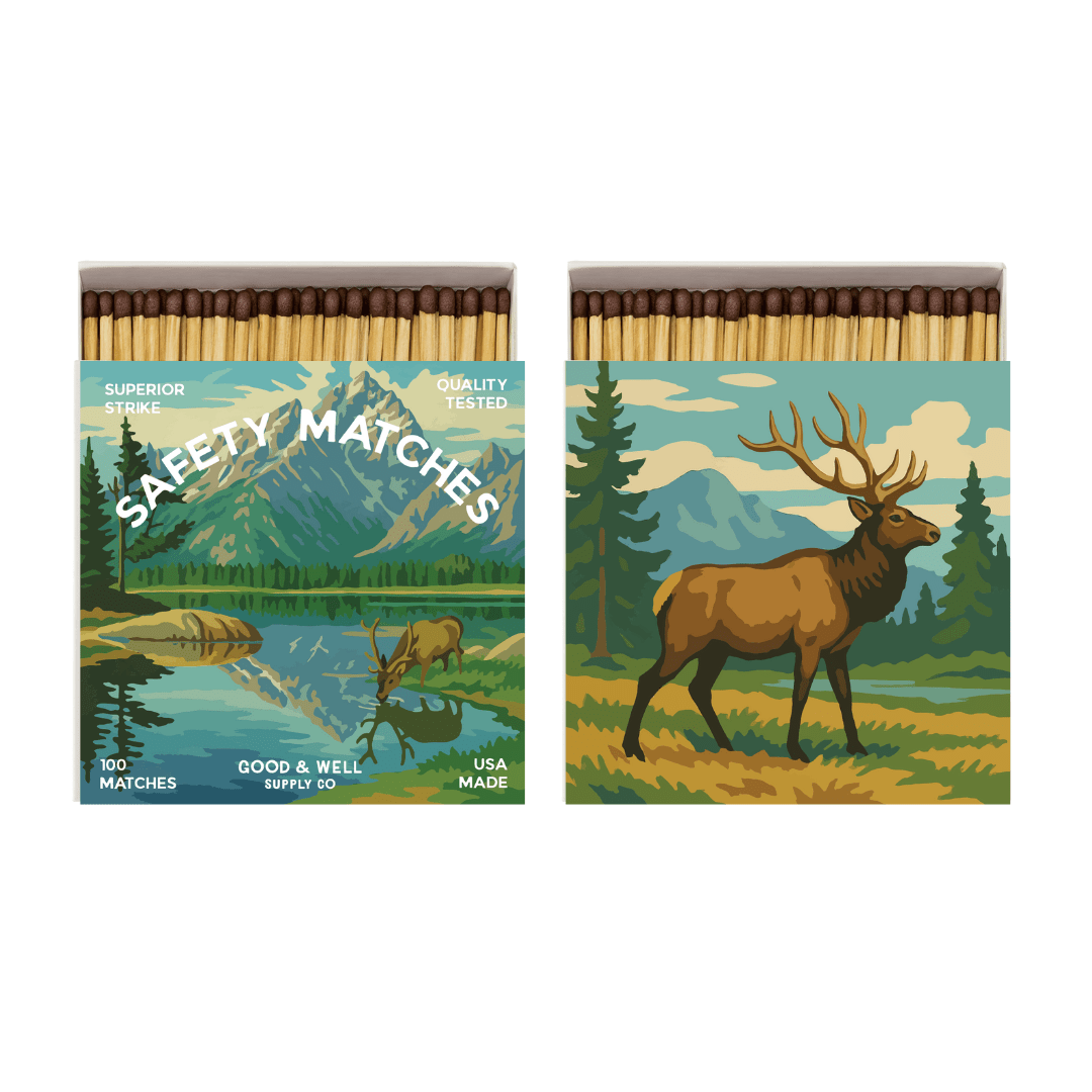 Mountain Lake & Elk Matchbox - Paint-By-Number Collection - MST GoodsGood & Well Supply Co.