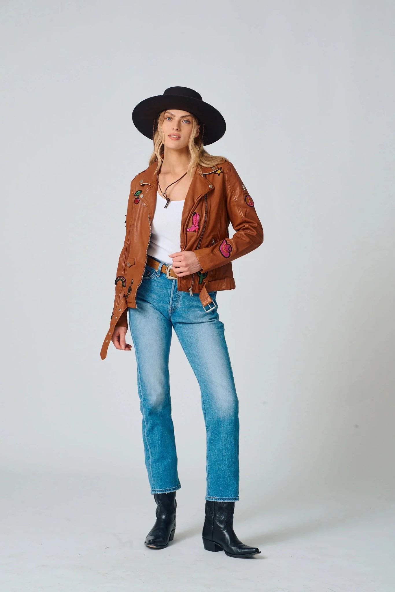 Nicole RF Western Patch Jacket - MST GoodsLeather JacketMauritius