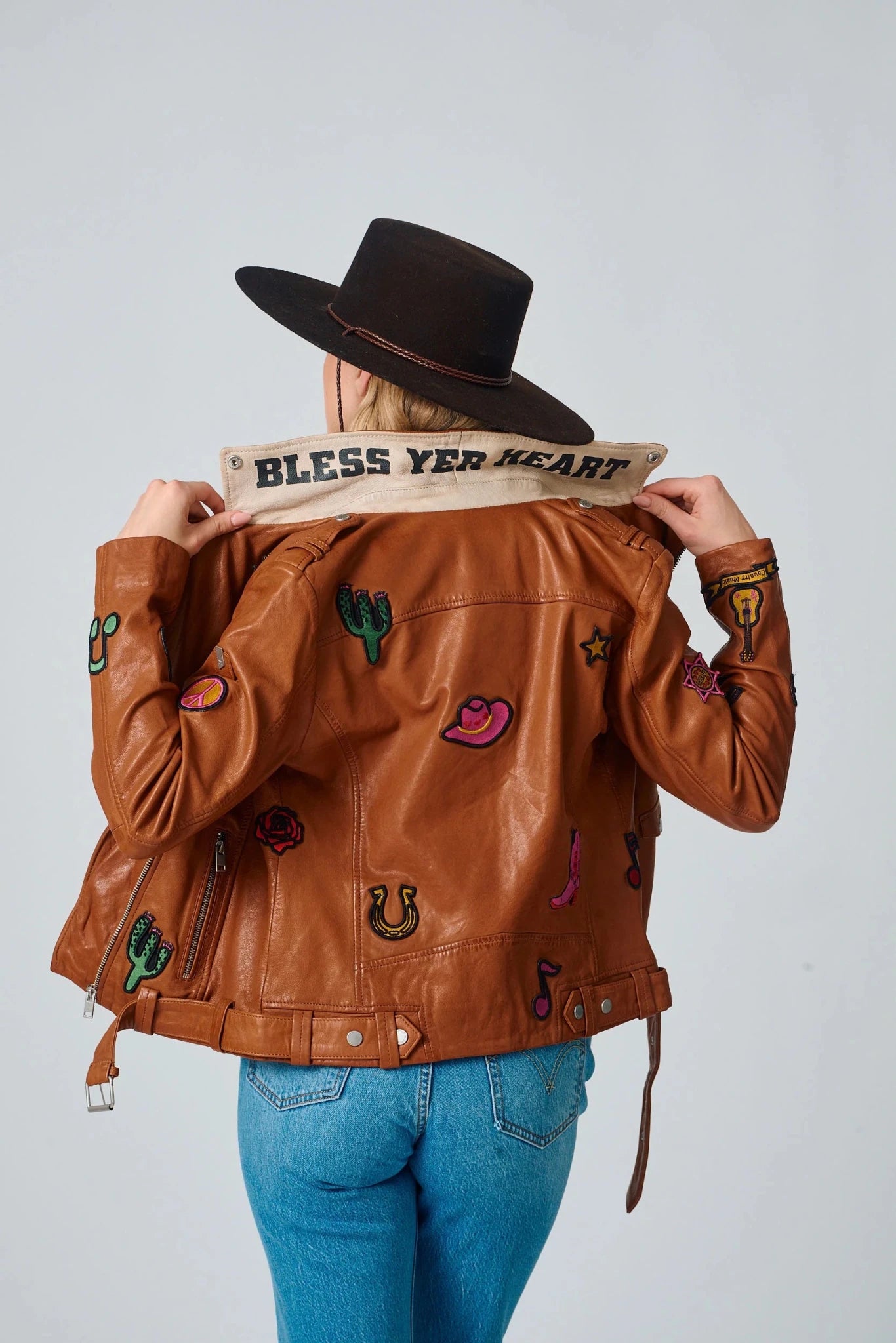Nicole RF Western Patch Jacket - MST GoodsLeather JacketMauritius