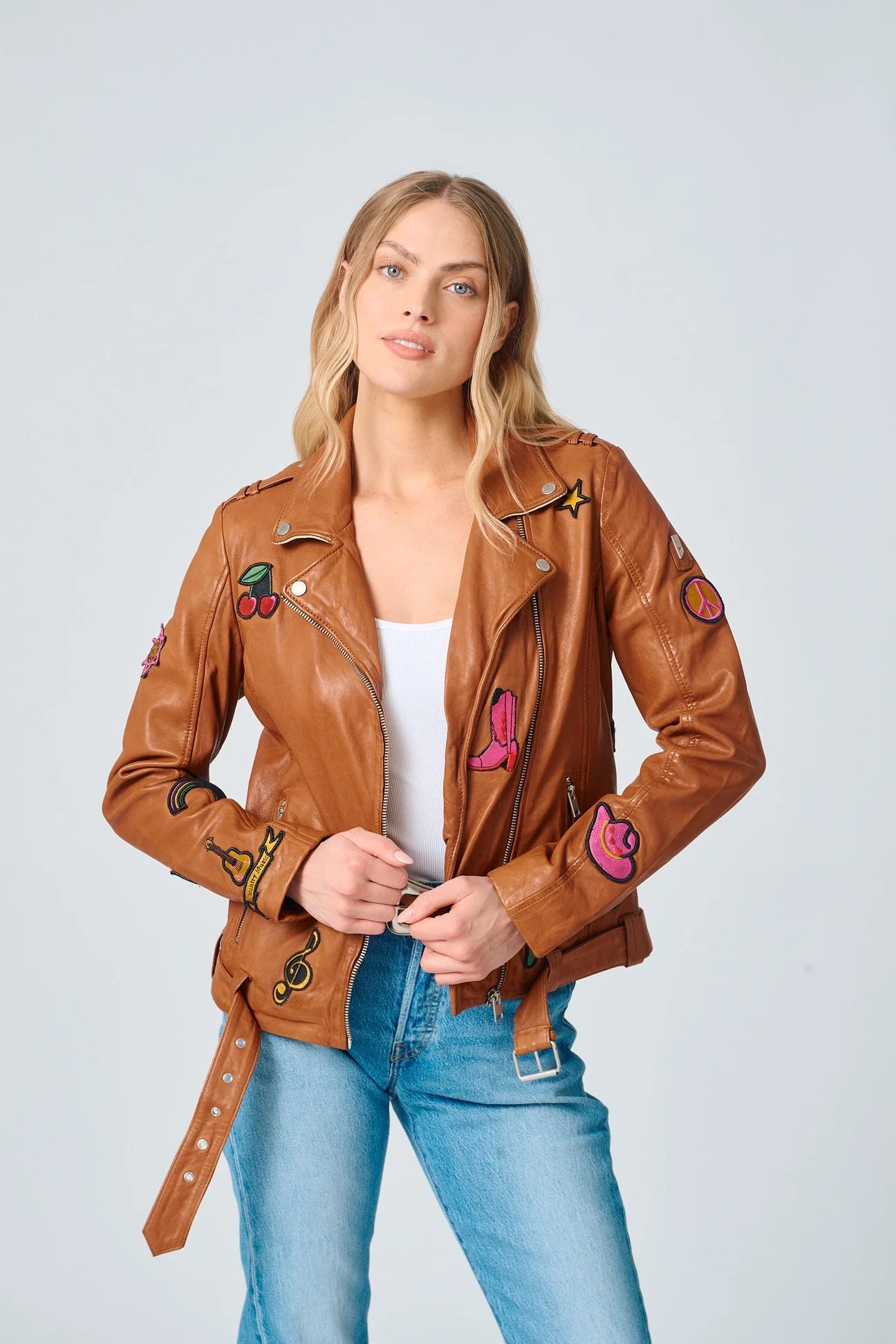 Nicole RF Western Patch Jacket - MST GoodsLeather JacketMauritius