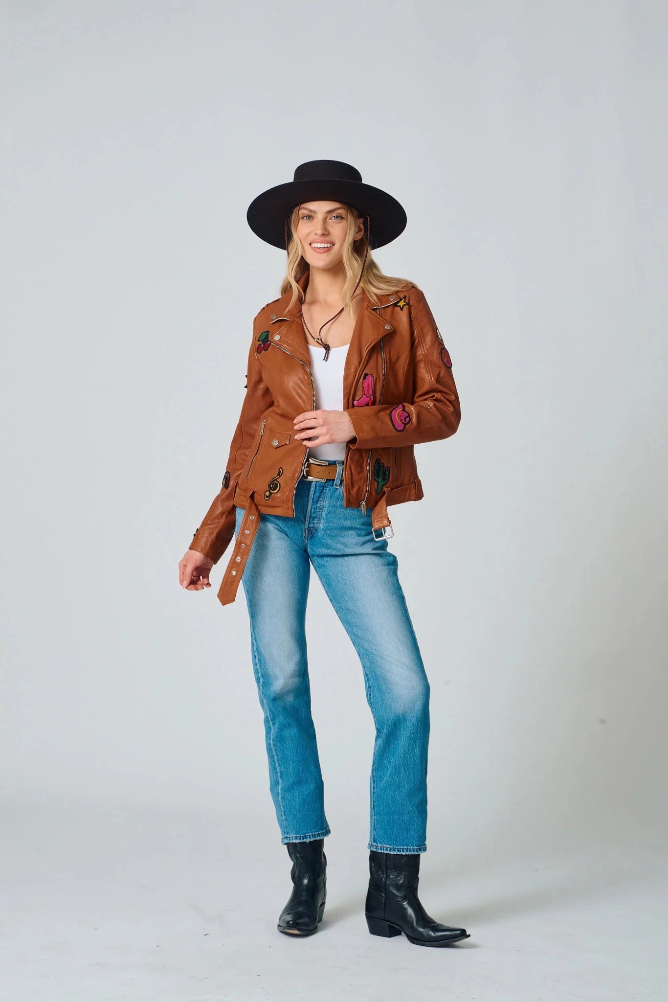 Nicole RF Western Patch Jacket - MST GoodsLeather JacketMauritius