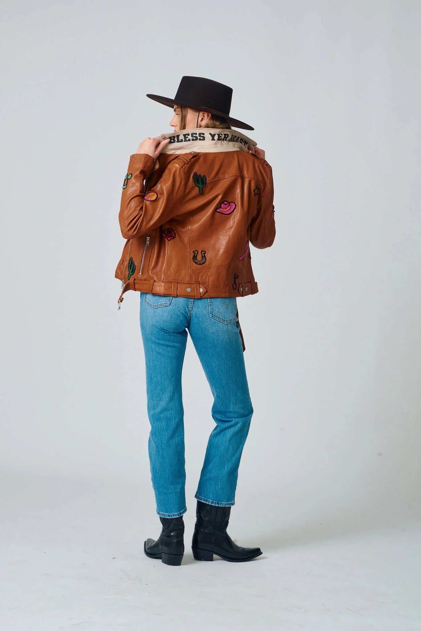 Nicole RF Western Patch Jacket - MST GoodsLeather JacketMauritius