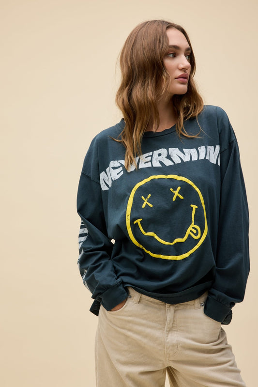 Nirvana Nevermind Smiley Merch Longsleeve T-Shirt - MST GoodsDaydreamer