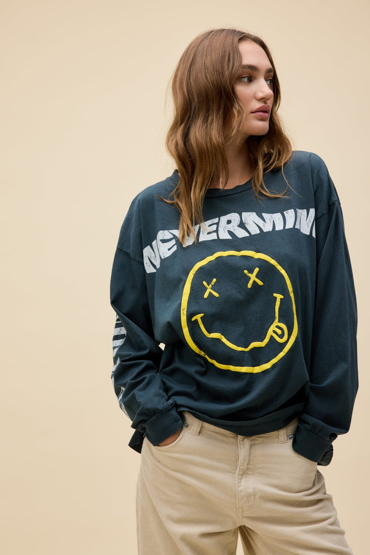 Nirvana Nevermind Smiley Merch Longsleeve T-Shirt – MST Goods