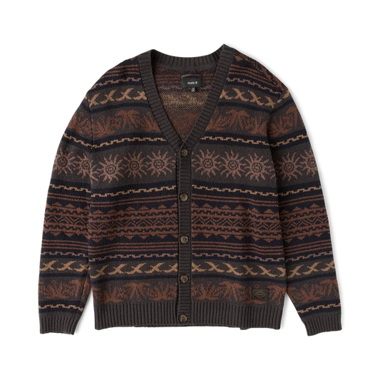 Nomad Jacquard Cardigan in Rust