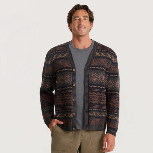 Nomad Jacquard Cardigan in Rust