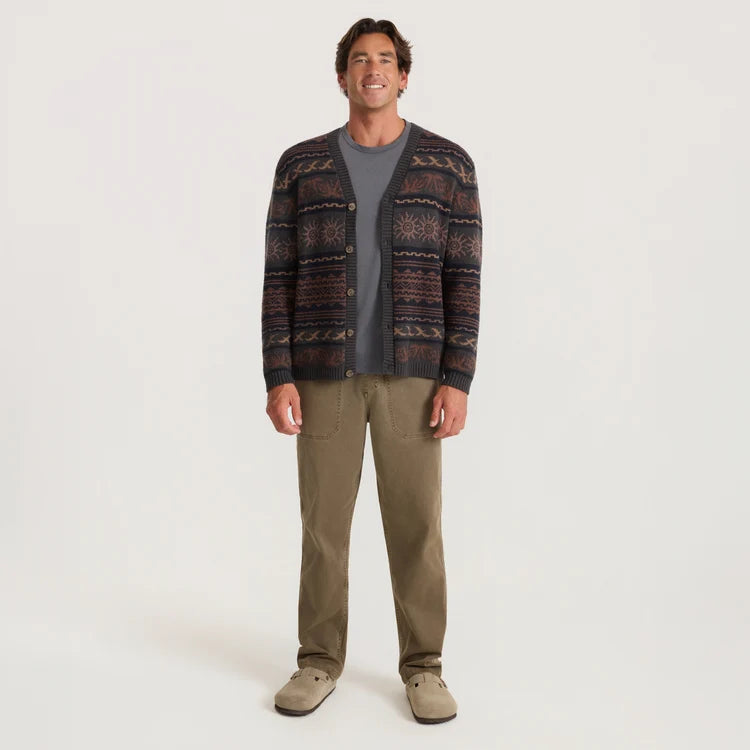 Nomad Jacquard Cardigan in Rust