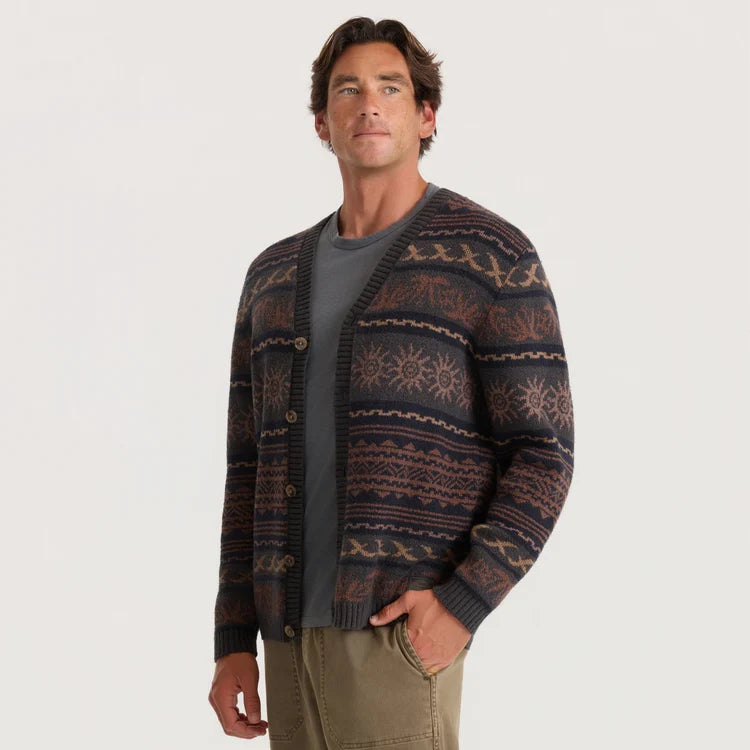 Nomad Jacquard Cardigan in Rust
