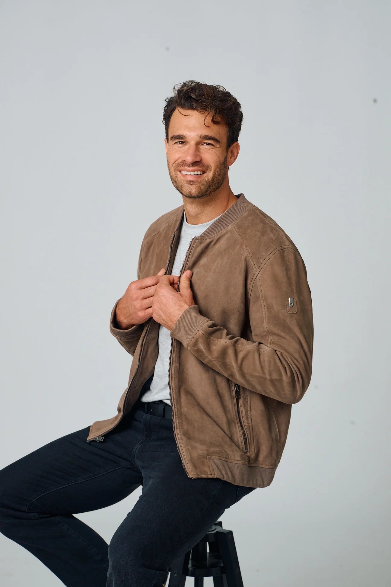Nubuck Leather Bomber Jacket - MST GoodsBomber JacketMauritius