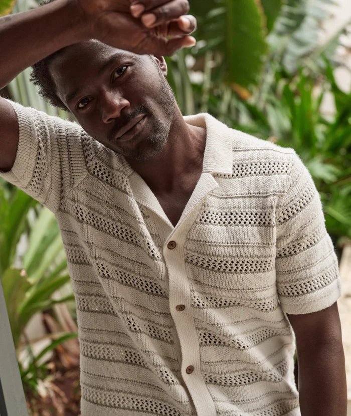 Open Knit Sweater Button-Down - MST GoodsMarine Layer