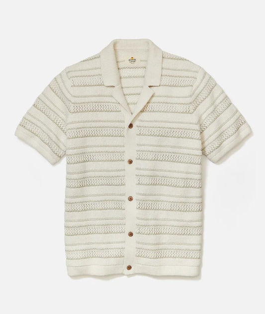 Open Knit Sweater Button-Down - MST GoodsMarine Layer