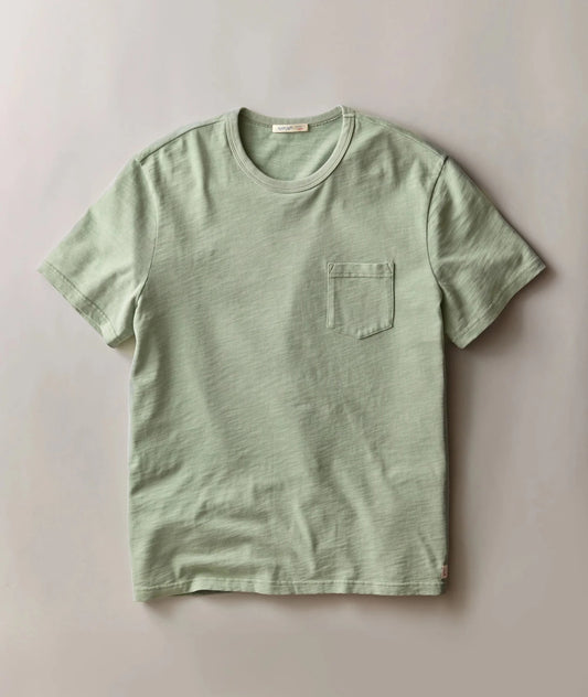 Organic Heavy Slub Pocket Tee In Iceberg Green - MST GoodsTee ShirtsMarine Layer