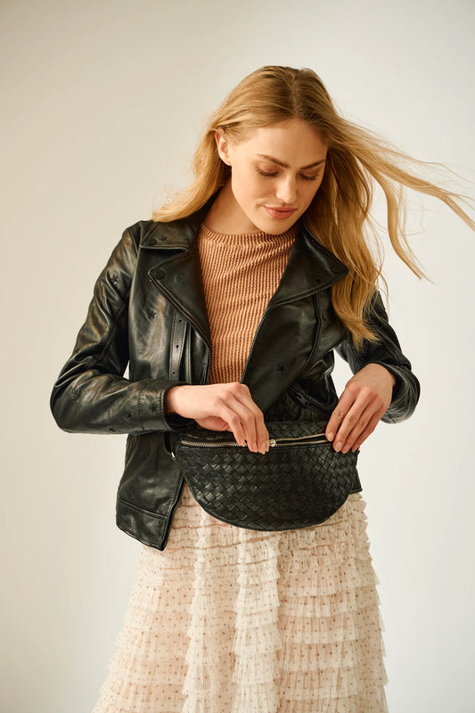 Parker Woven Leather Crossbody Bag