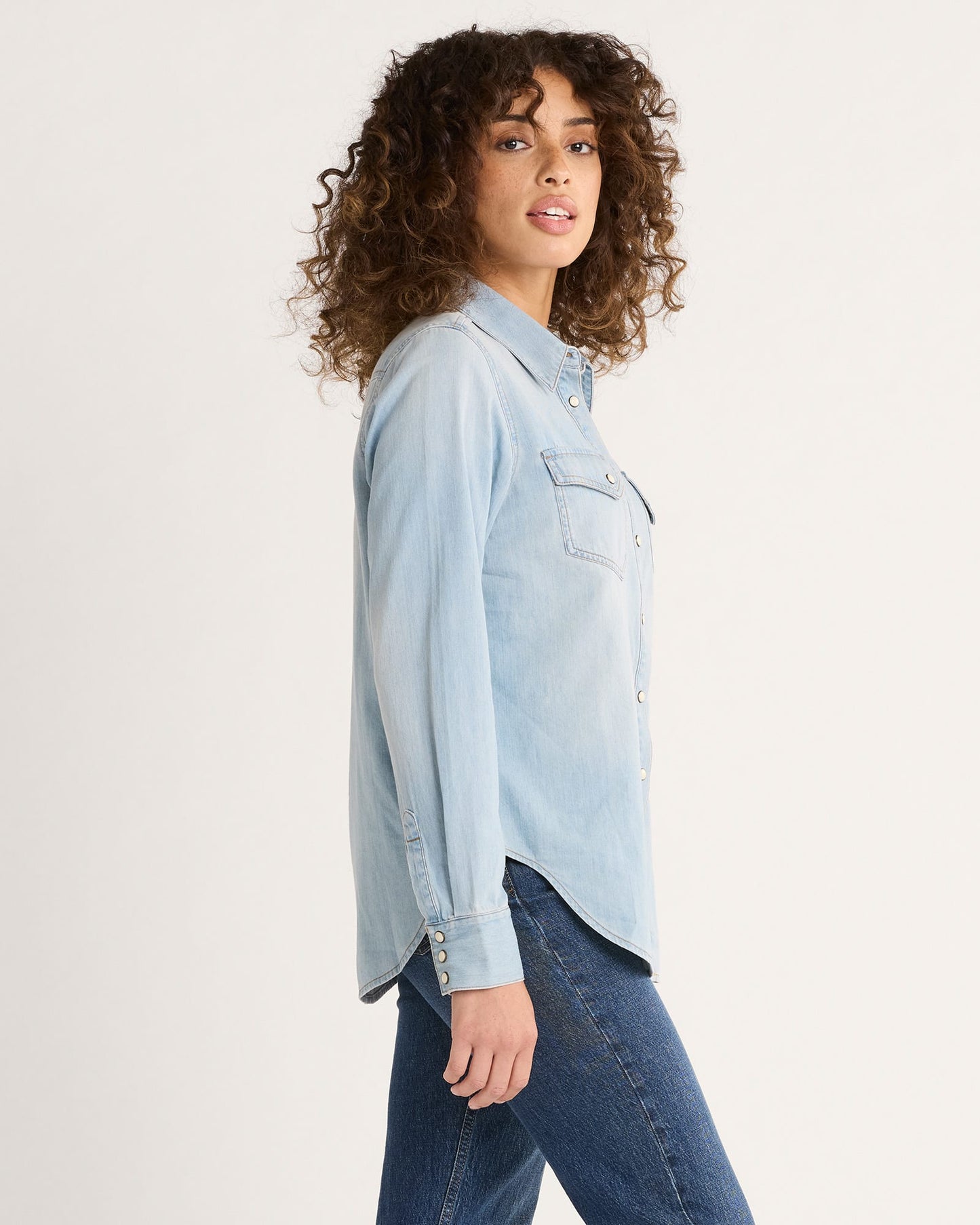 Women's Chambray Gambler Shirt Light Blue