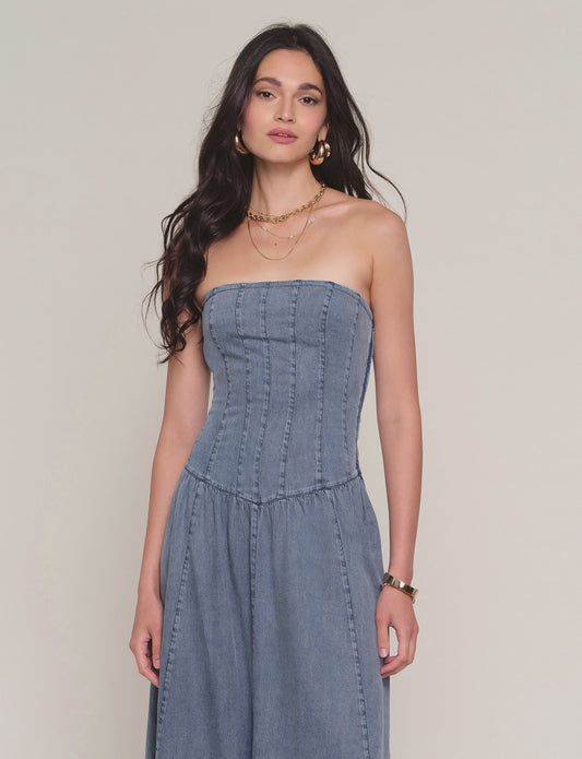 Ronan Strapless Denim Dress