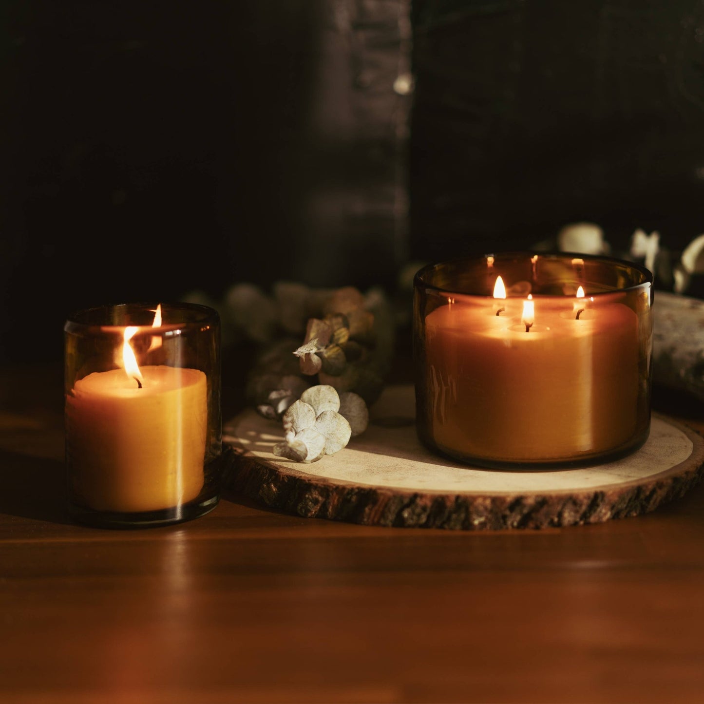 Pure Beeswax Jar Candle in Blown Glass Holder - MST GoodsBluecorn Candles