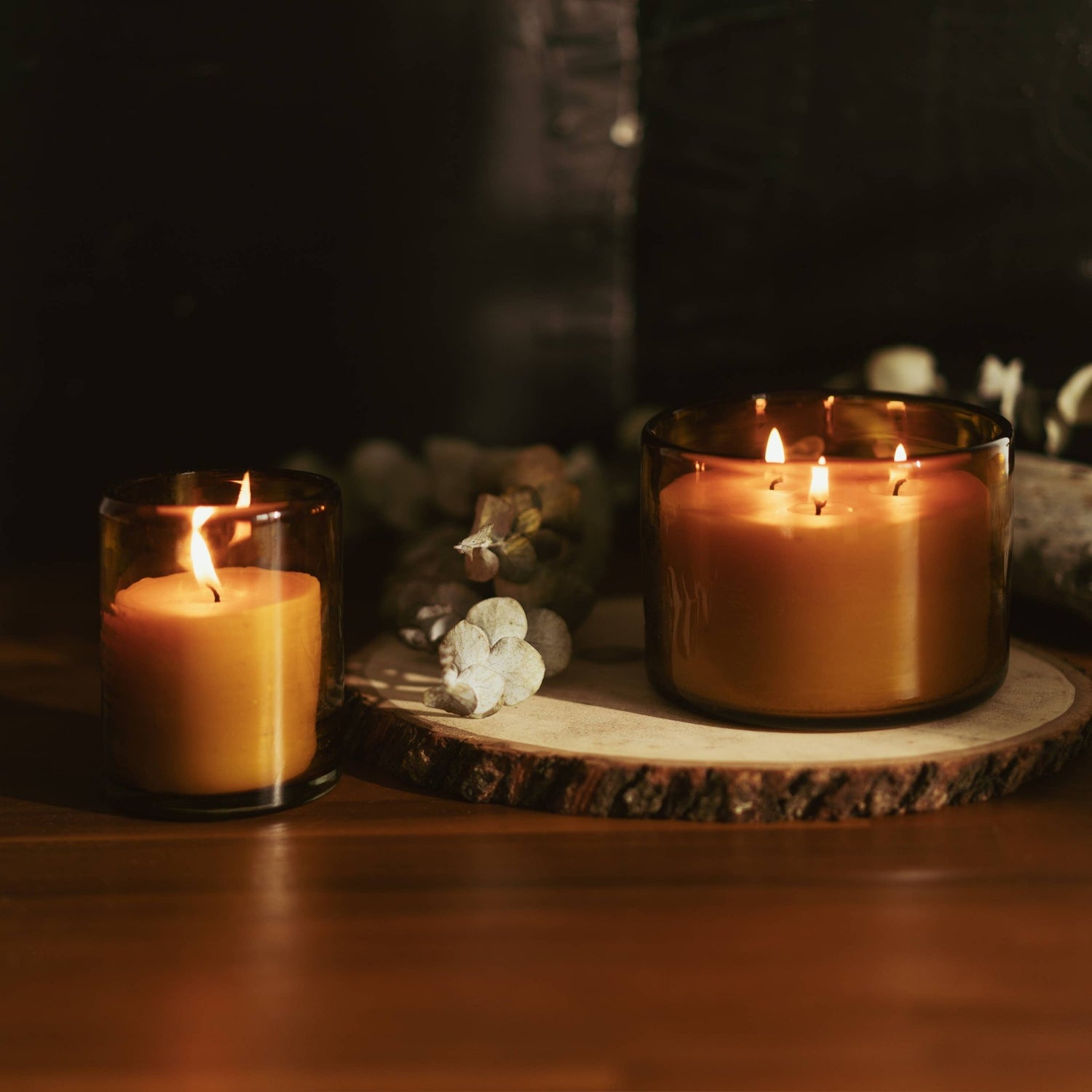 Pure Beeswax Jar Candle in Blown Glass Holder - MST GoodsBluecorn Candles