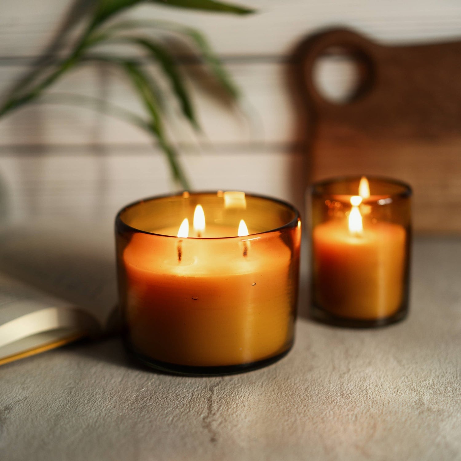 Pure Beeswax Jar Candle in Blown Glass Holder - MST GoodsBluecorn Candles