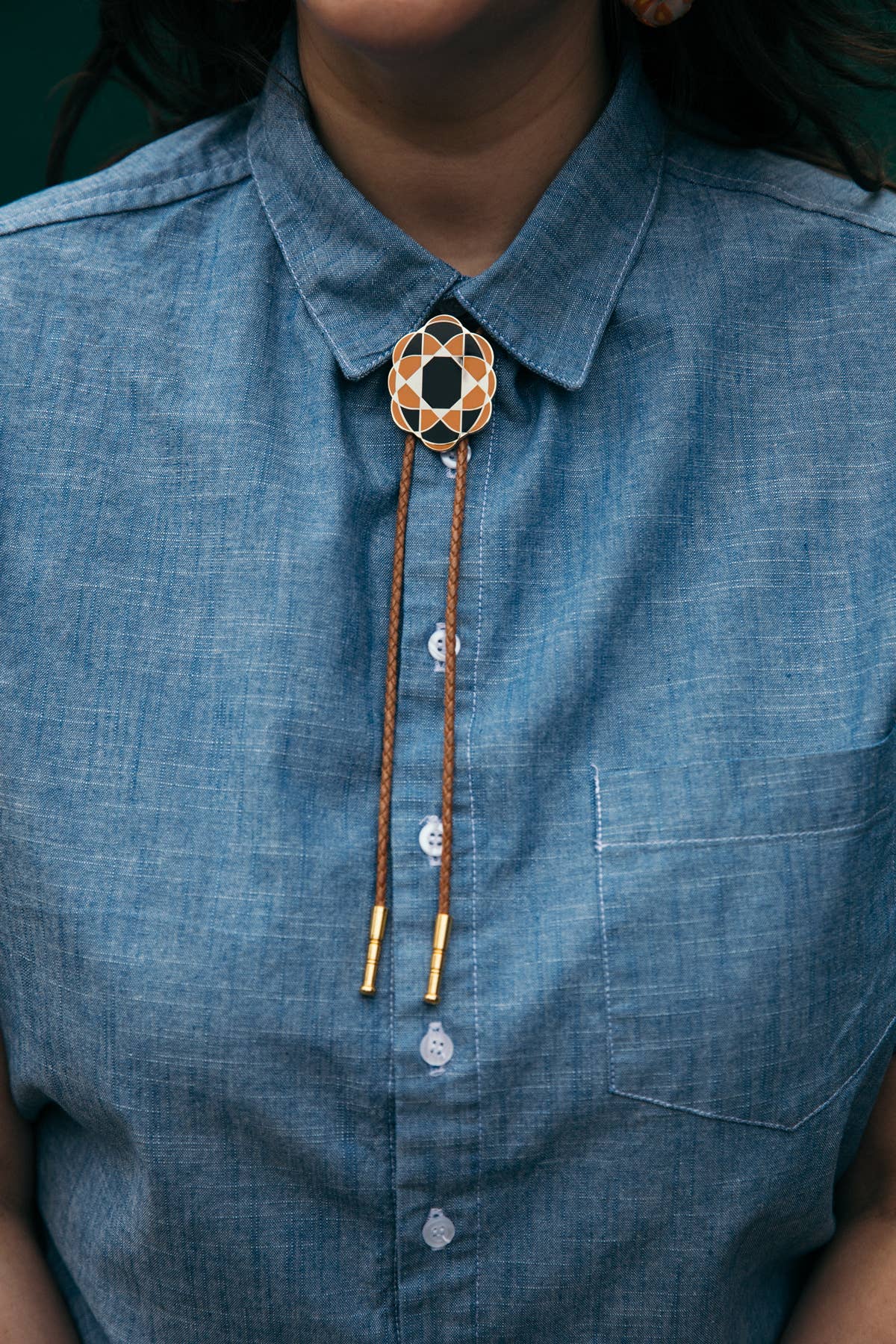 Quilt Cameo Bolo Tie - MST GoodsTiny Deer Studio