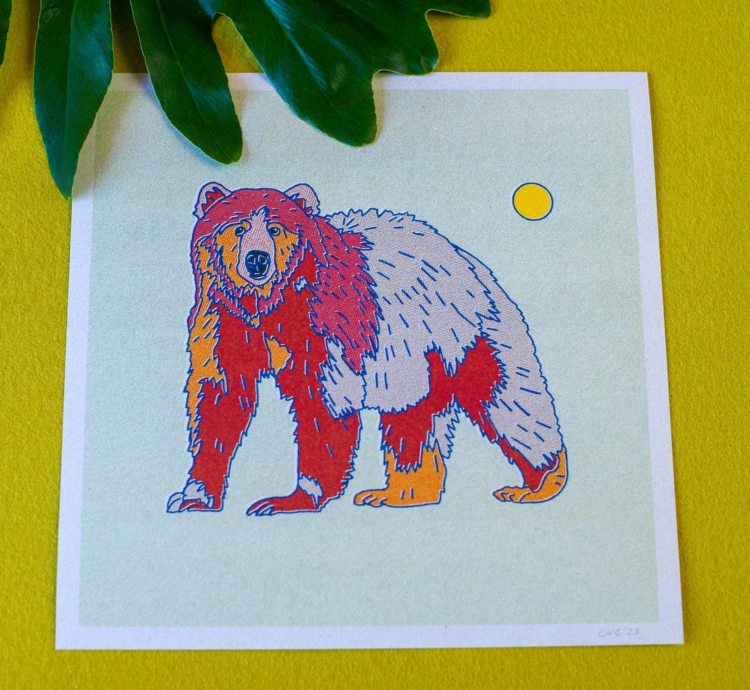 Rainbow Bear 12x12 - MST GoodsArt PrintCaroline Clark