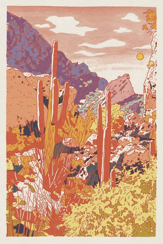 Red Cacti Desert Print - MST GoodsCaroline Clark