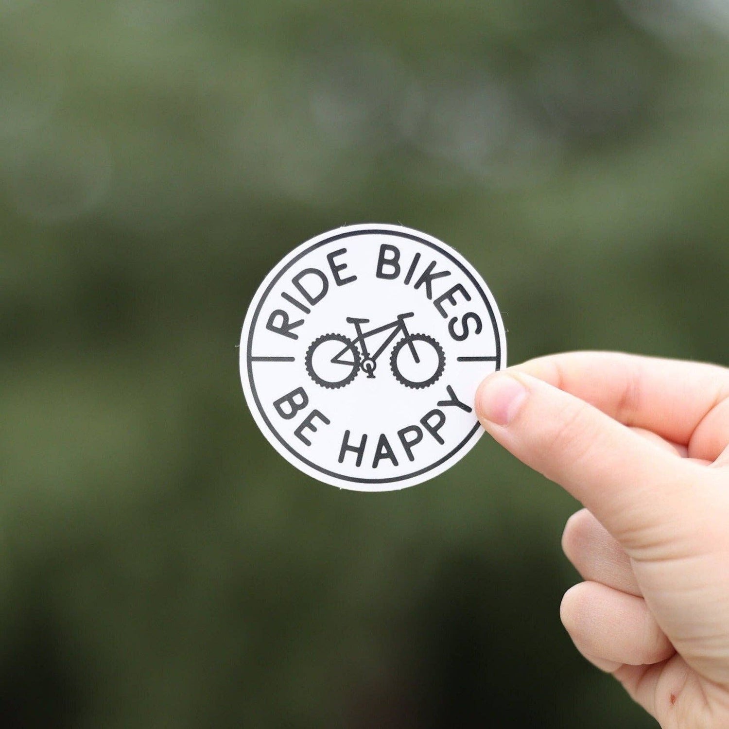 Ride Bikes Be Happy Sticker | Cyclist Decal | For bicycle water bottles or car windows - MST GoodsSquatchy