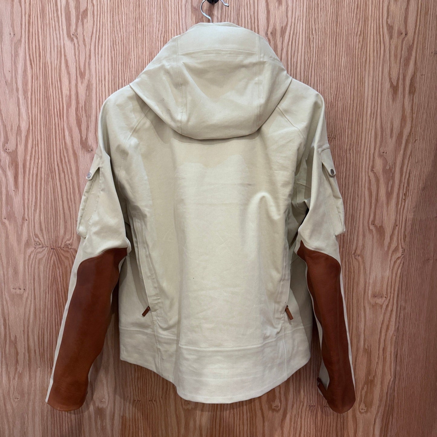 RLX Ralph Lauren Rain Jacket Ivory Tan Leather Trim Tactical Quality Men's L - MST GoodsRLX Ralph Lauren