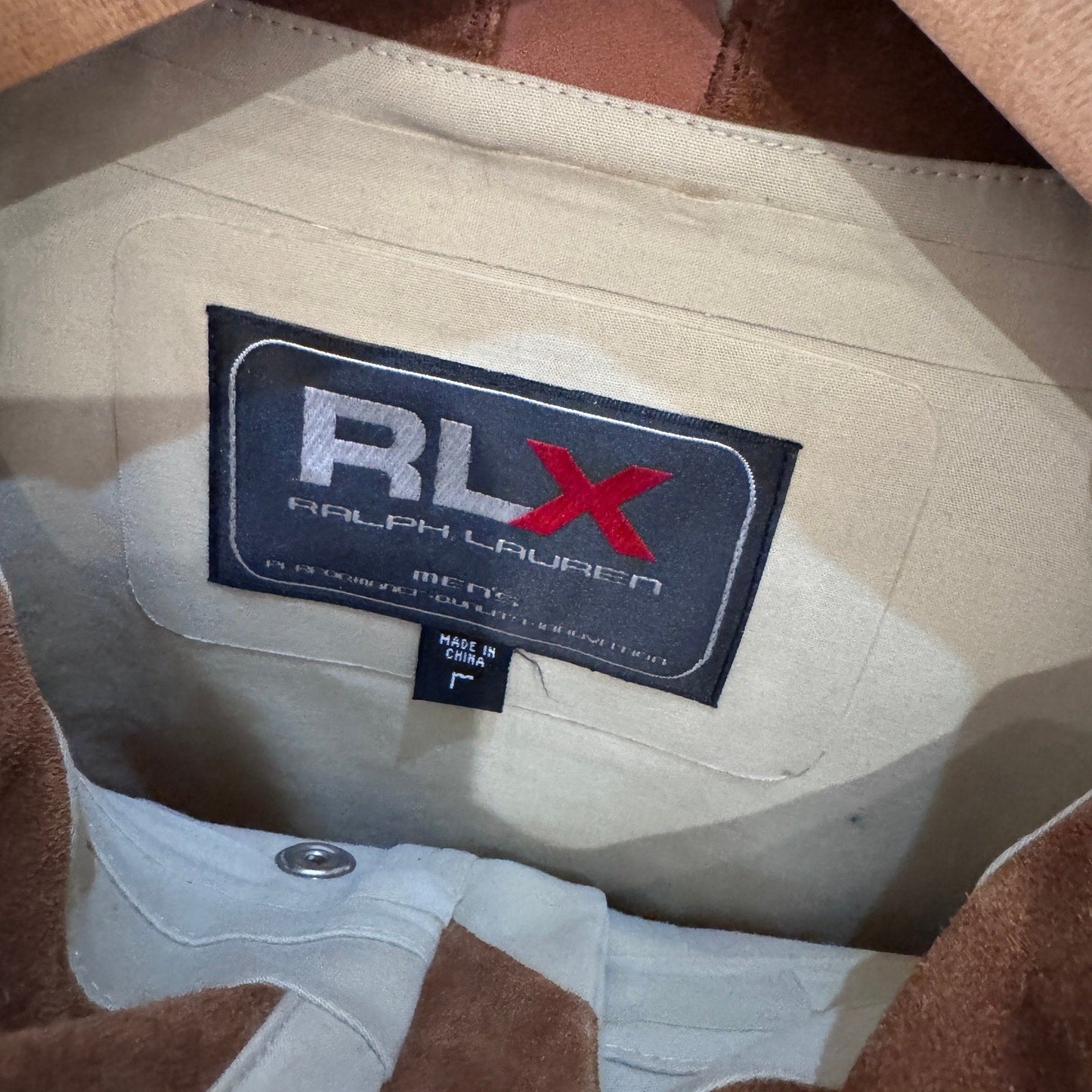 RLX Ralph Lauren Rain Jacket Ivory Tan Leather Trim Tactical Quality Men's L - MST GoodsRLX Ralph Lauren