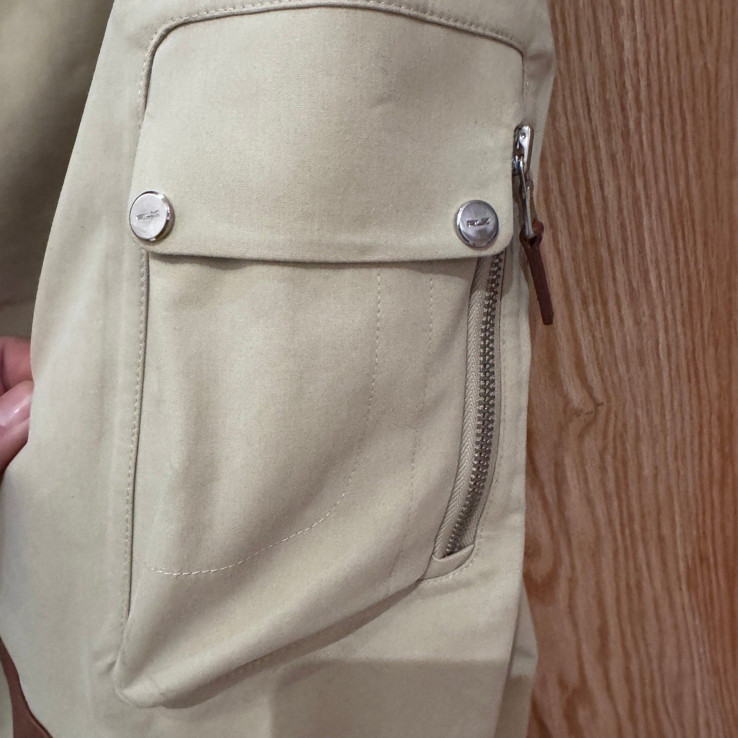 RLX Ralph Lauren Rain Jacket Ivory Tan Leather Trim Tactical Quality Men's L - MST GoodsRLX Ralph Lauren