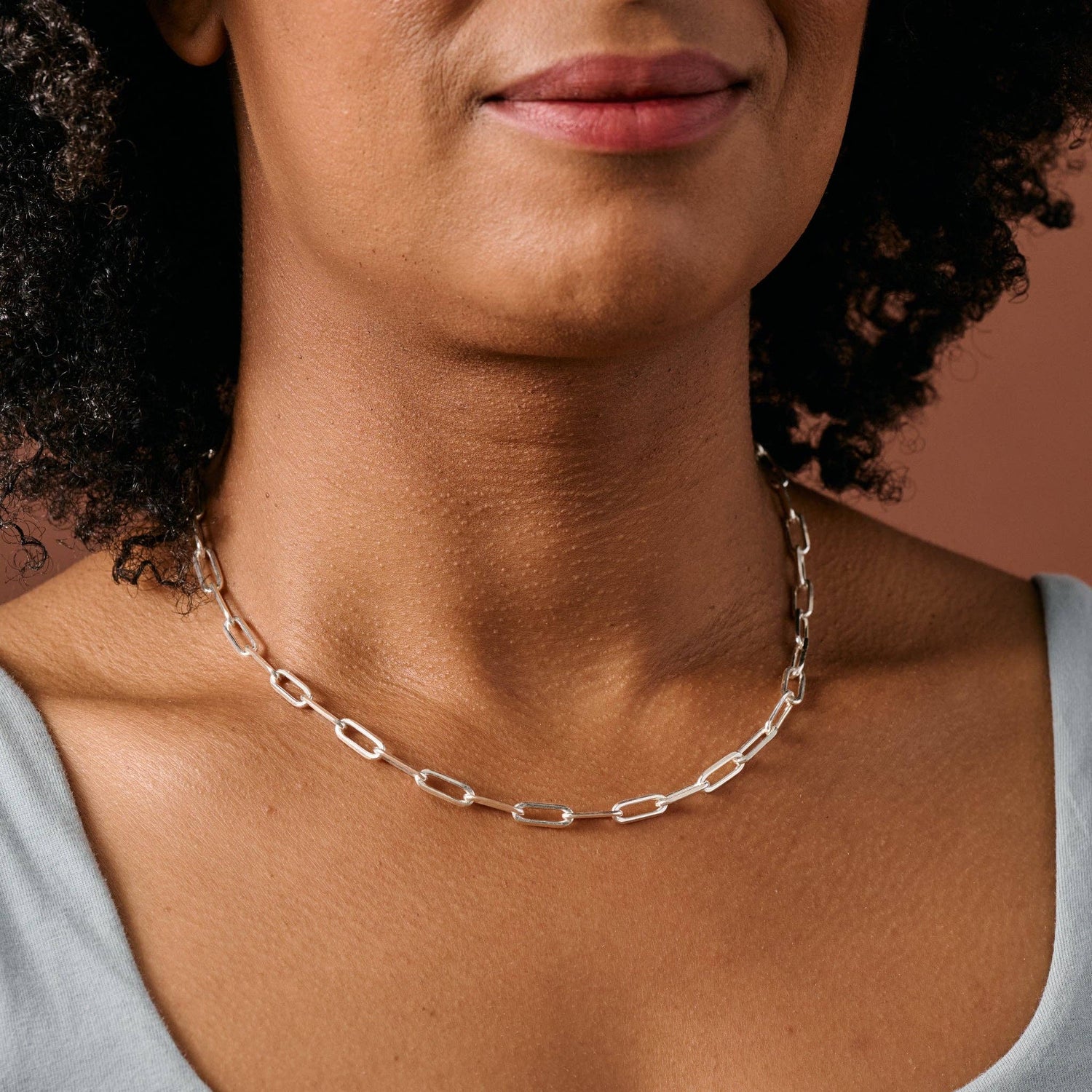 Sanvi Silver Tone Link Necklace - MST GoodsTen Thousand Villages