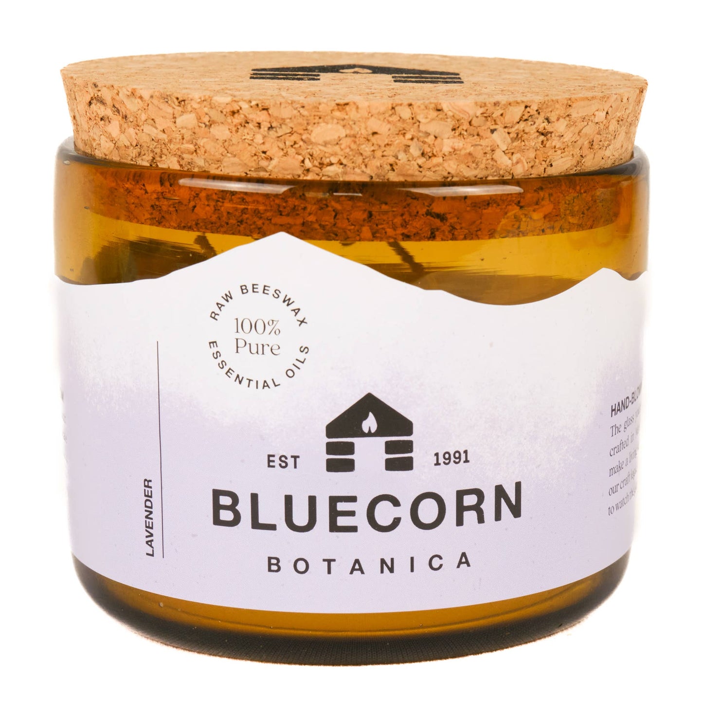 Scented Beeswax Candles - Pure Essential Oils - Blown Glass Holders - MST GoodsBluecorn Candles