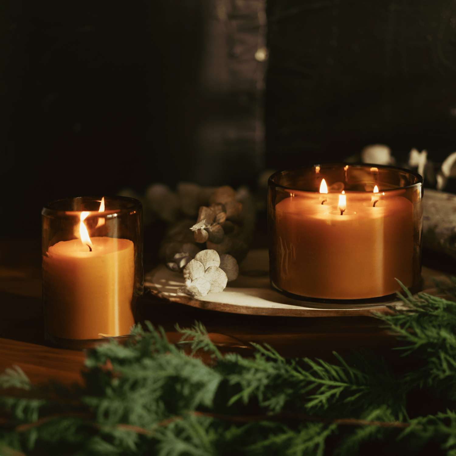 Scented Beeswax Candles - Pure Essential Oils - Blown Glass Holders - MST GoodsBluecorn Candles