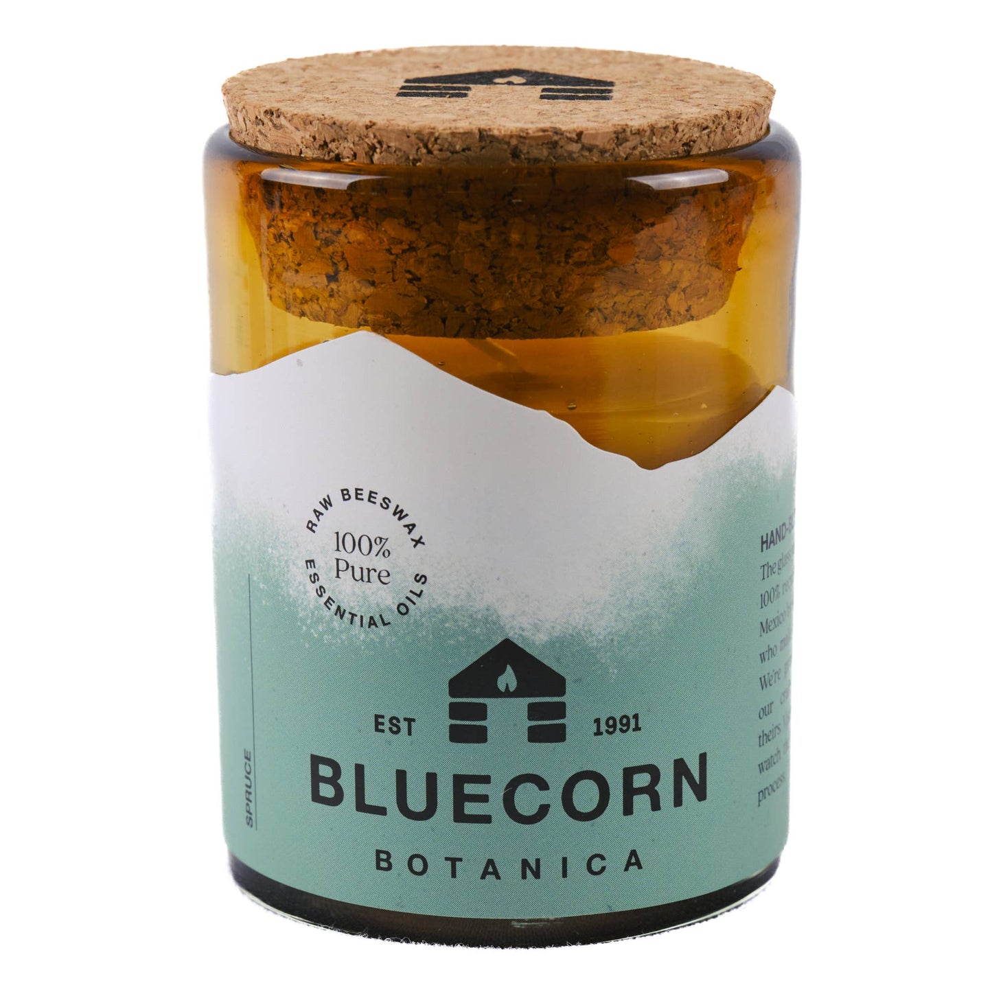Scented Beeswax Candles - Pure Essential Oils - Blown Glass Holders - MST GoodsBluecorn Candles