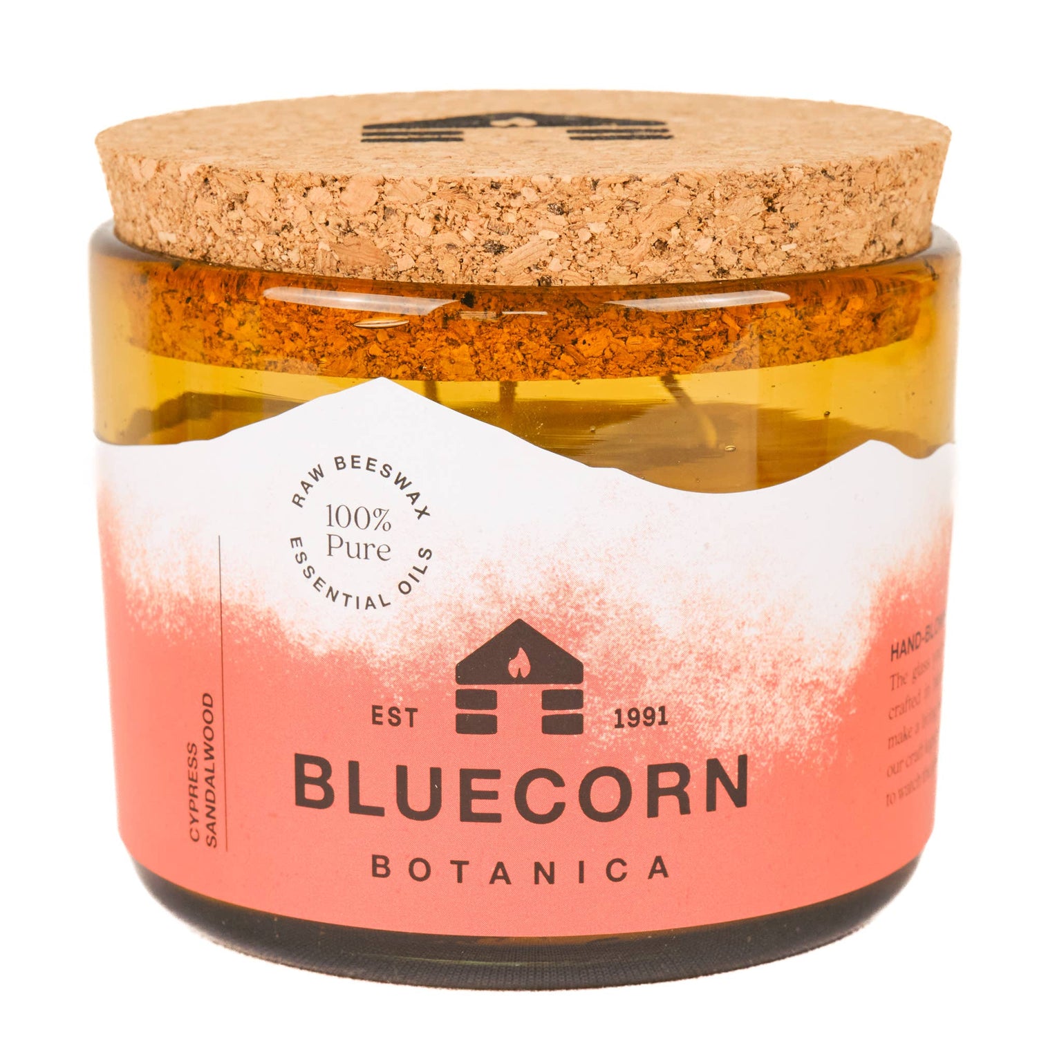Scented Beeswax Candles - Pure Essential Oils - Blown Glass Holders - MST GoodsBluecorn Candles