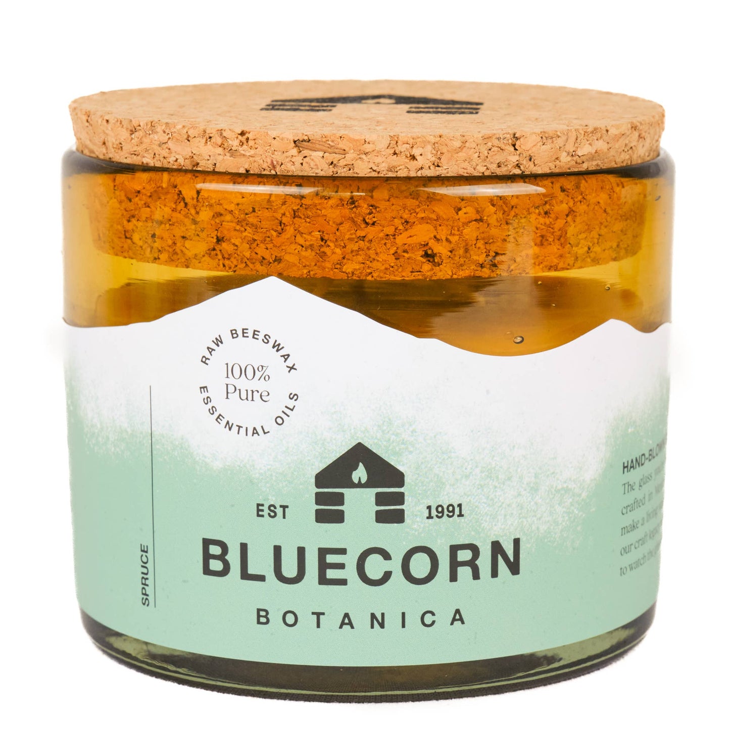 Scented Beeswax Candles - Pure Essential Oils - Blown Glass Holders - MST GoodsBluecorn Candles