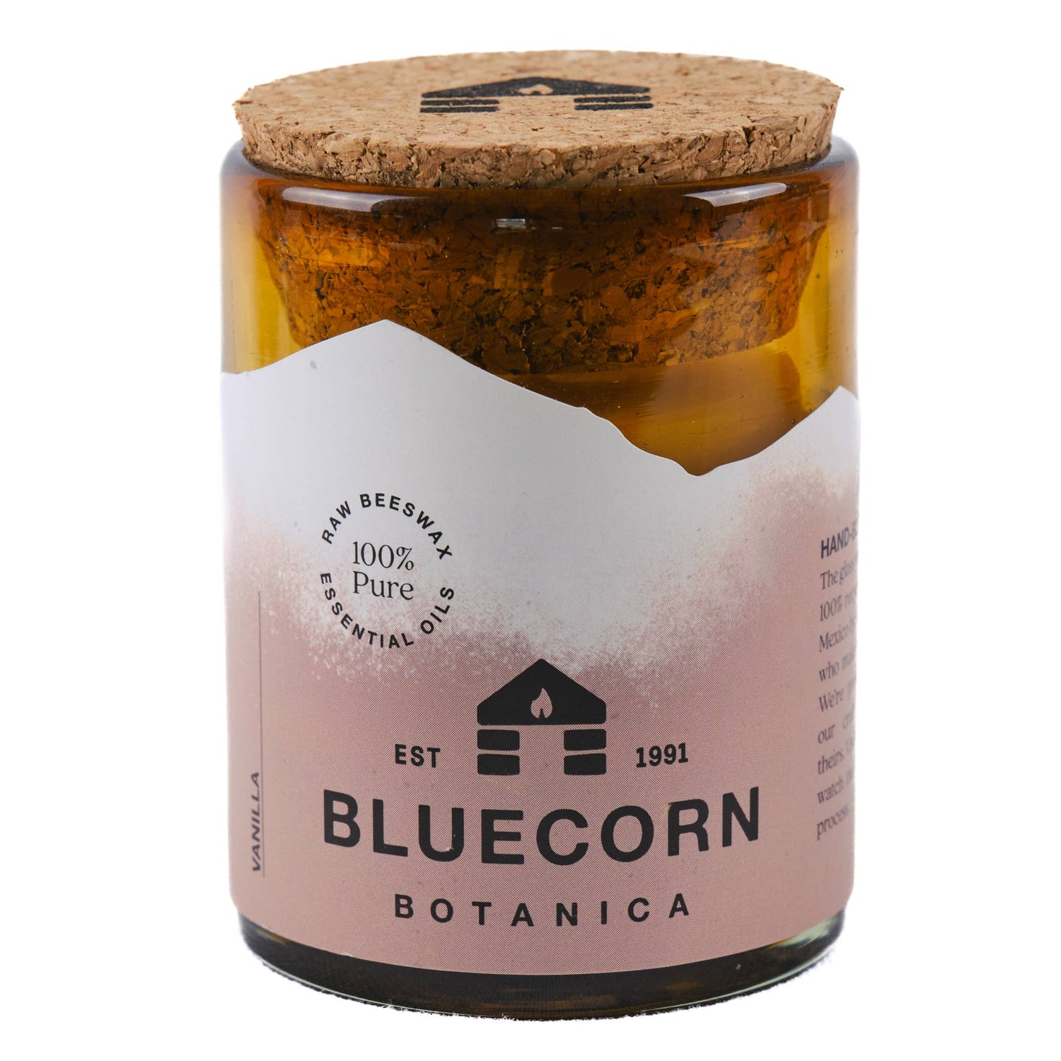 Scented Beeswax Candles - Pure Essential Oils - Blown Glass Holders - MST GoodsBluecorn Candles