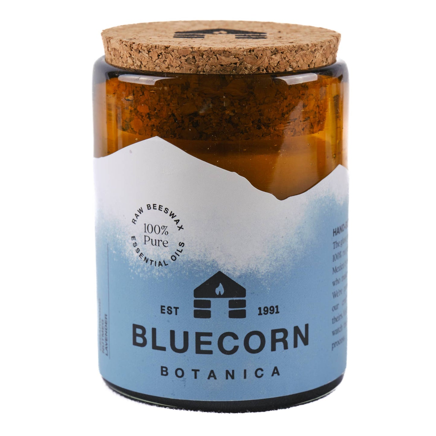 Scented Beeswax Candles - Pure Essential Oils - Blown Glass Holders - MST GoodsBluecorn Candles