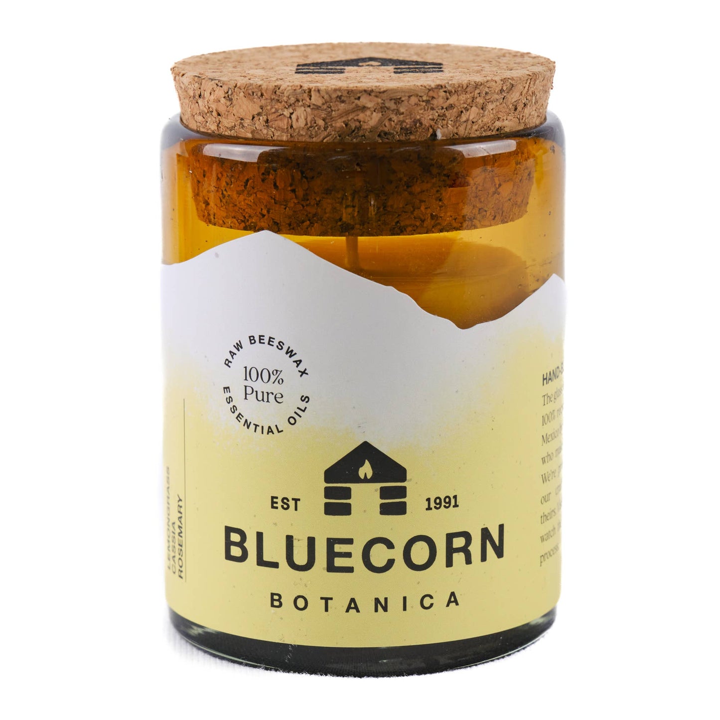 Scented Beeswax Candles - Pure Essential Oils - Blown Glass Holders - MST GoodsBluecorn Candles