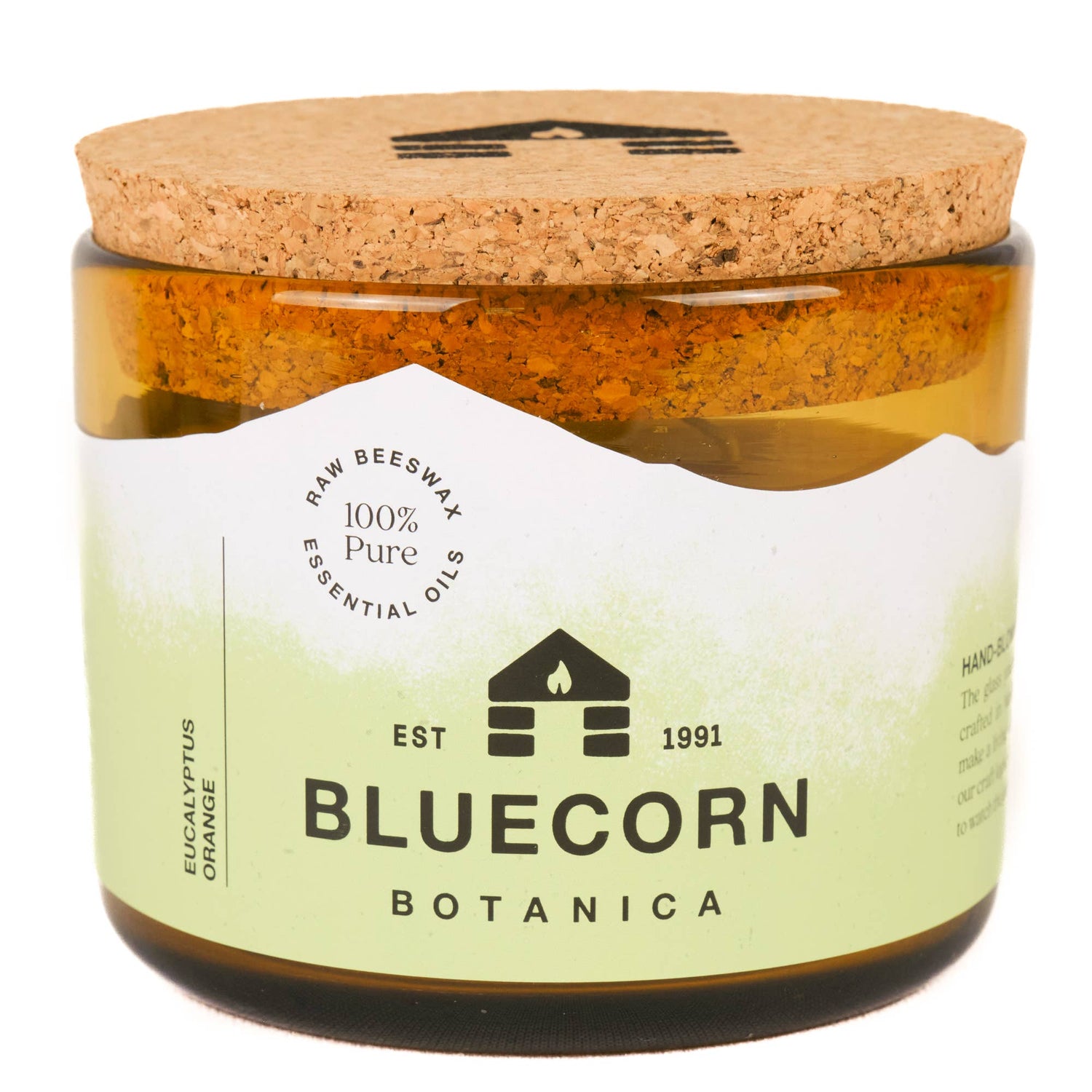 Scented Beeswax Candles - Pure Essential Oils - Blown Glass Holders - MST GoodsBluecorn Candles