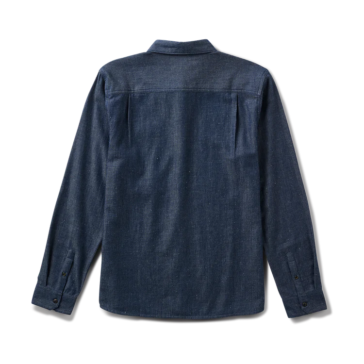 Scholar Chambray Button Up Shirt Mid Indigo