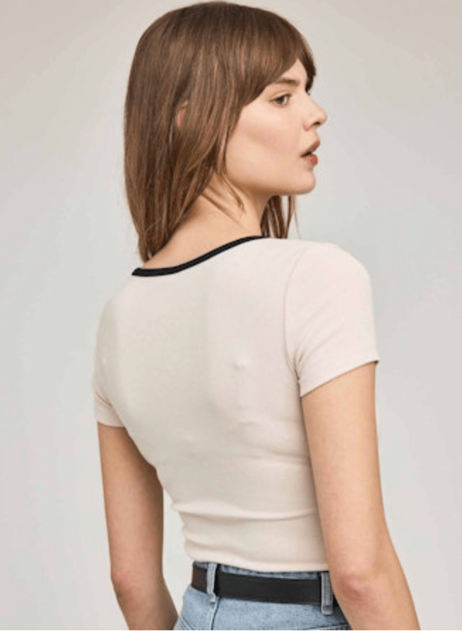 Shayleen Ribbed Ringer T-Shirt - MST GoodsGentle Fawn