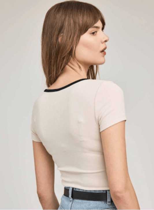 Shayleen Ribbed Ringer T-Shirt - MST GoodsGentle Fawn
